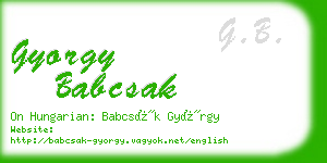 gyorgy babcsak business card